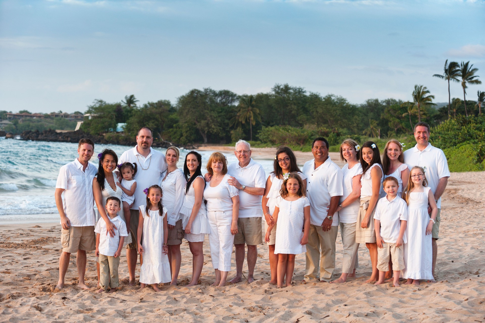 Large Family Portrait at the Beach